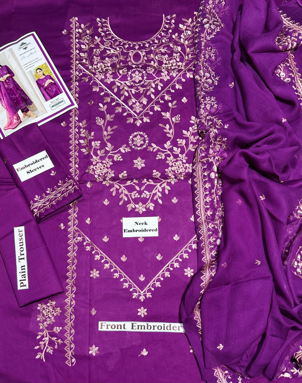 Heavy Embroidered Lawn 3pc