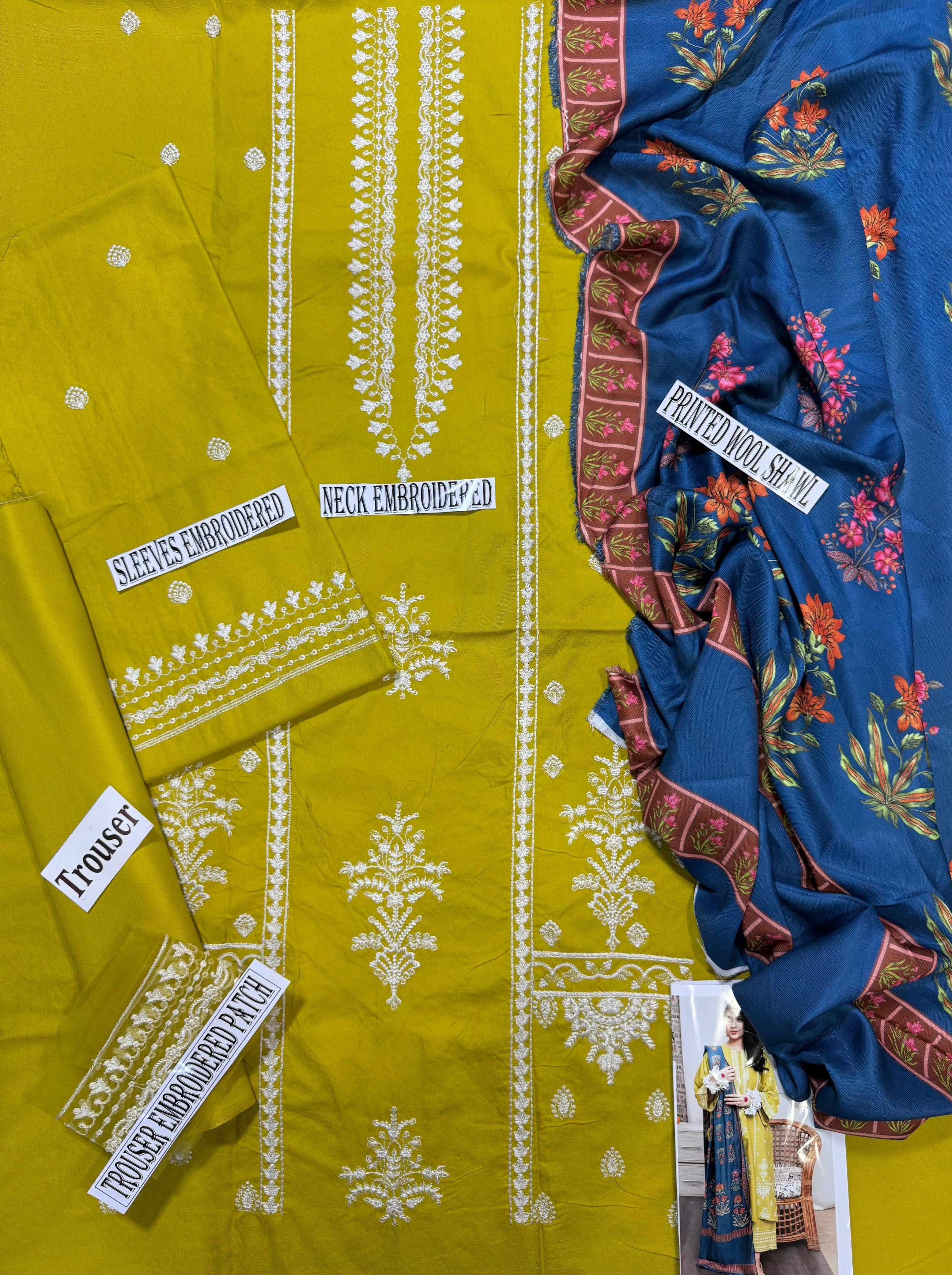 URGE-EMBROIDERED DHANAK UNSTICHED 3pc (SL-6305)