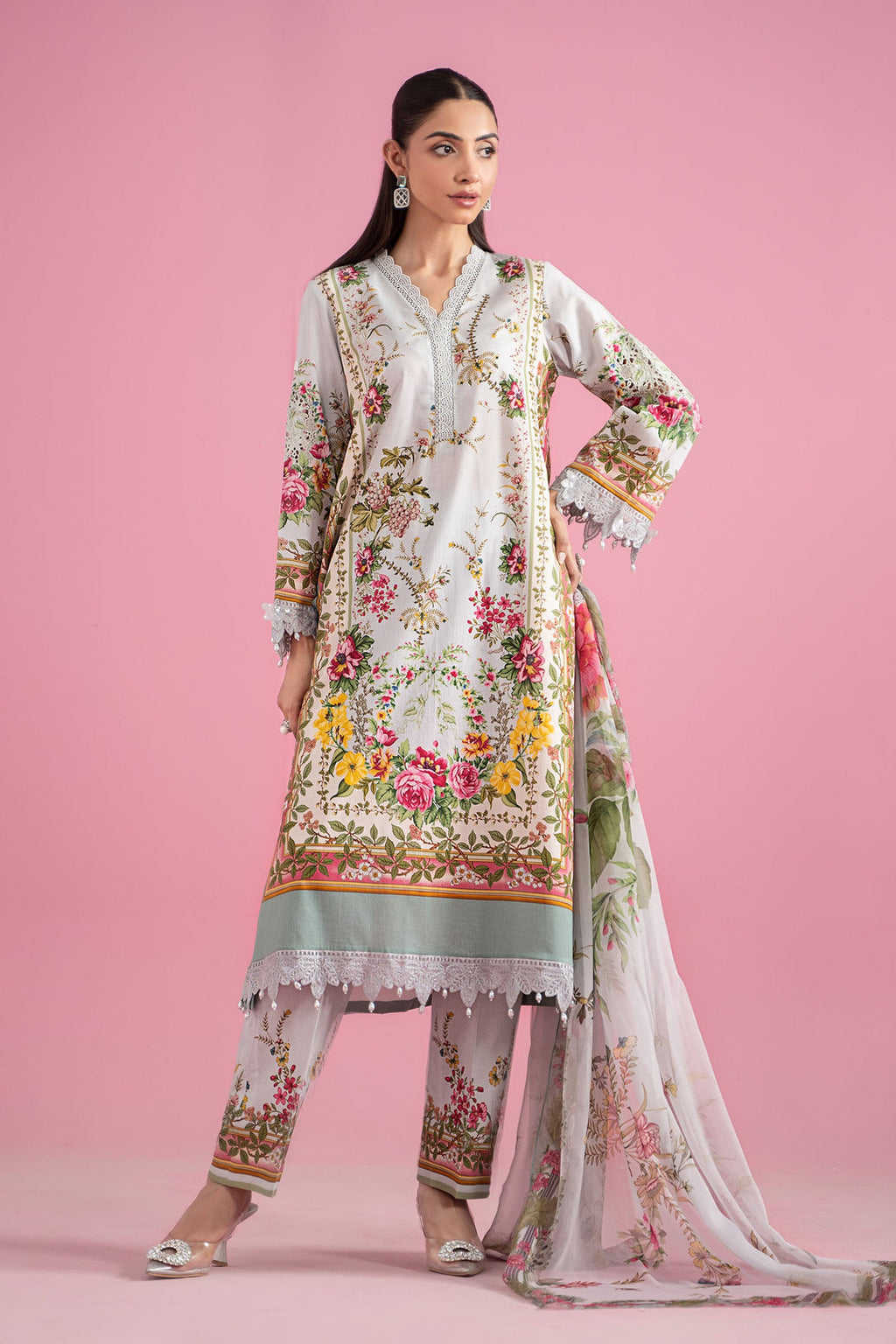 MARIA B PRINT EMBROIDERED LAWN 3pc SL-2605B