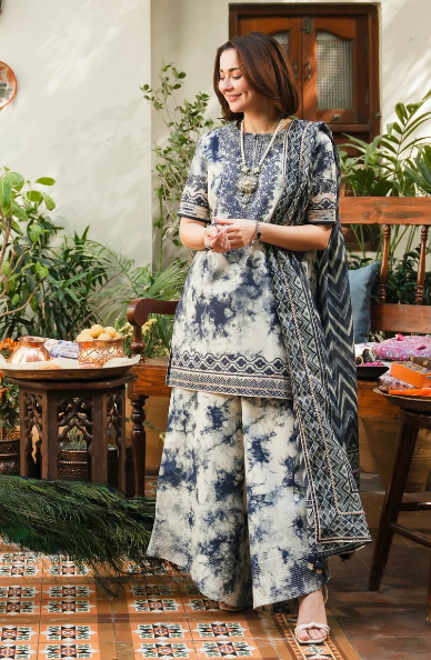 Hania Amir Lawn Print Embroidered 3pc SL-3213 Unstiched