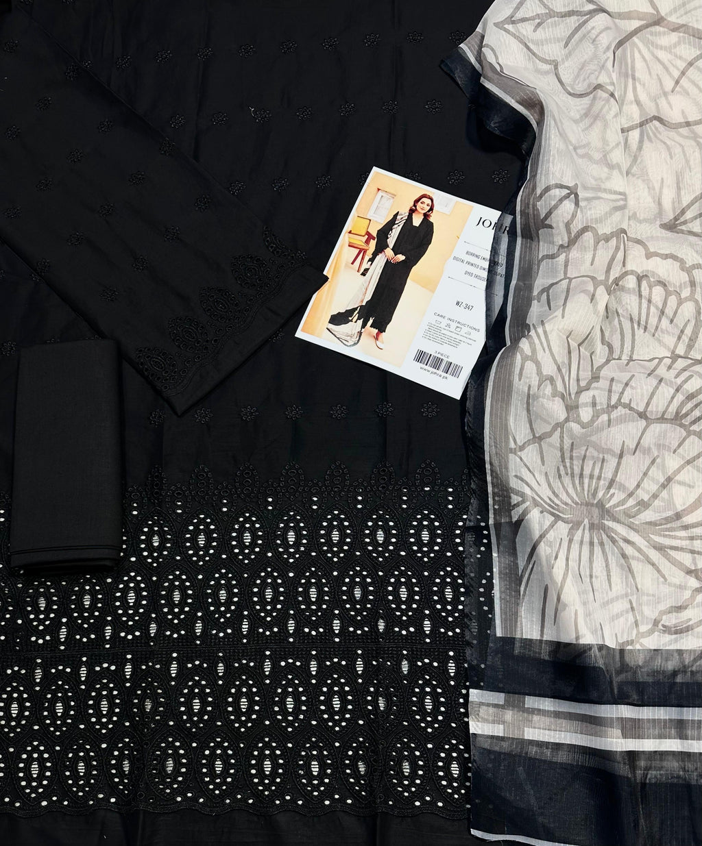 Heavy Embroidered Chikan Kari 3pc