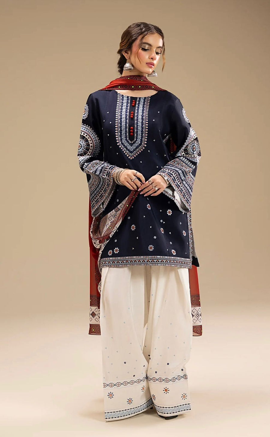 JAZMINE-HEAVY EMBROIDERED DHANAK 3pc (SL-1655)