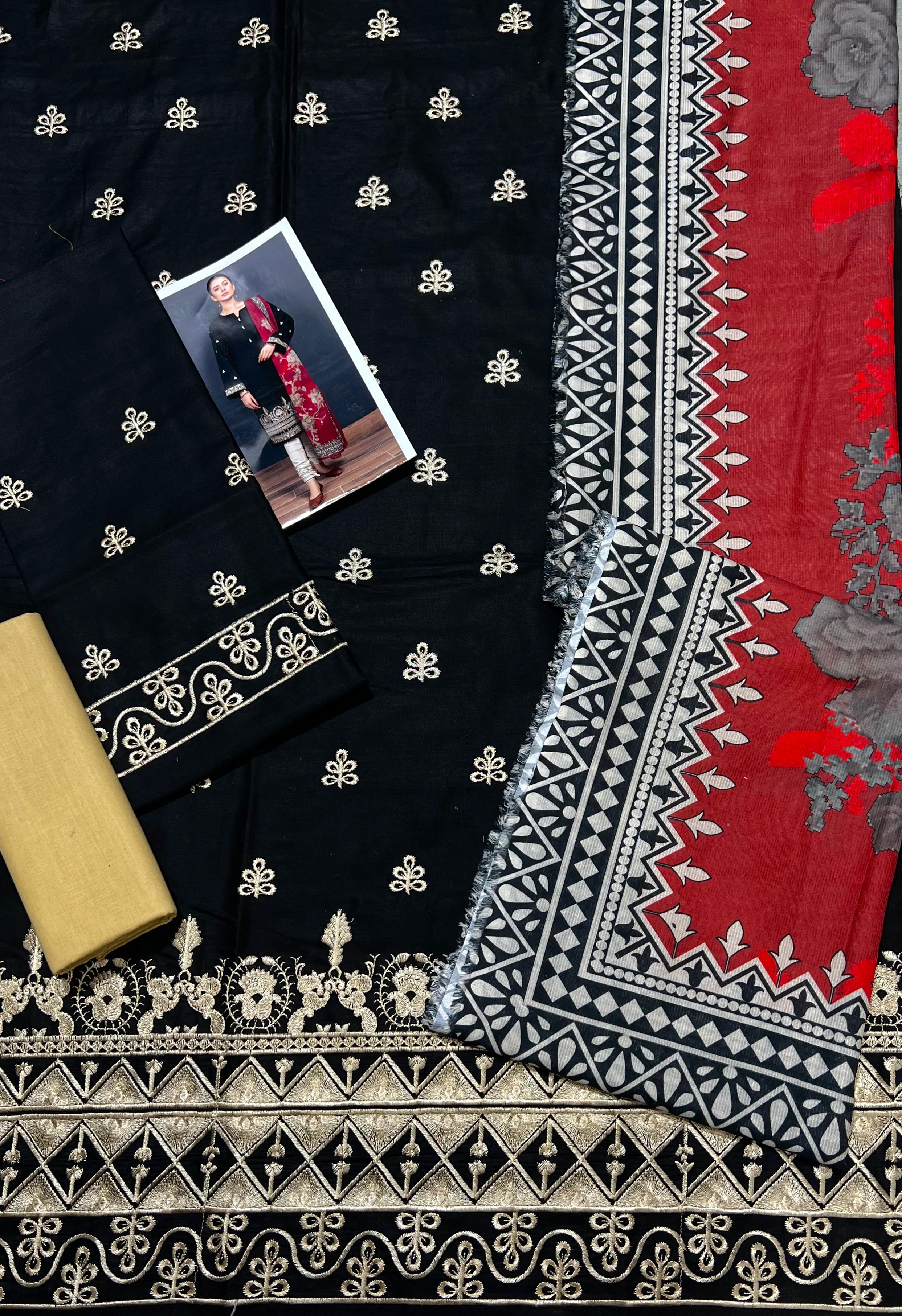 QALAMKAR EMBROIDERED LAWN 3pc