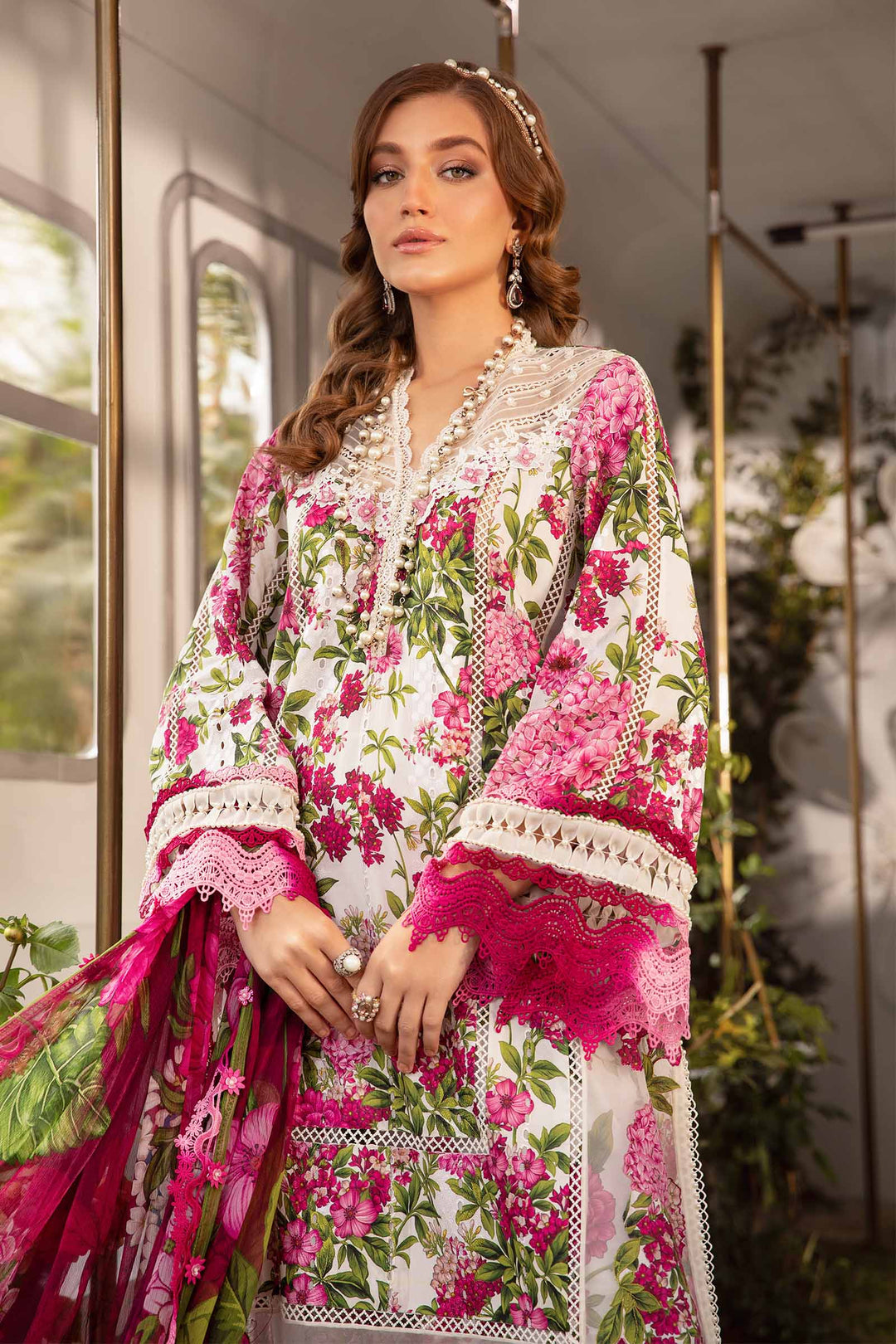Maria B SL-2102 Embroidered Lawn Print 3pc (Unstiched)