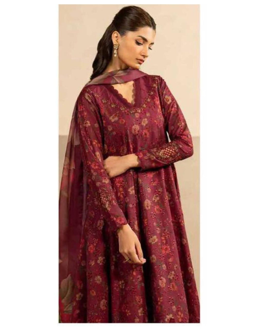 IZNIK LUXE DAMAN LASER KARI LINEN UNSTICHED 3PC (SL-4287)