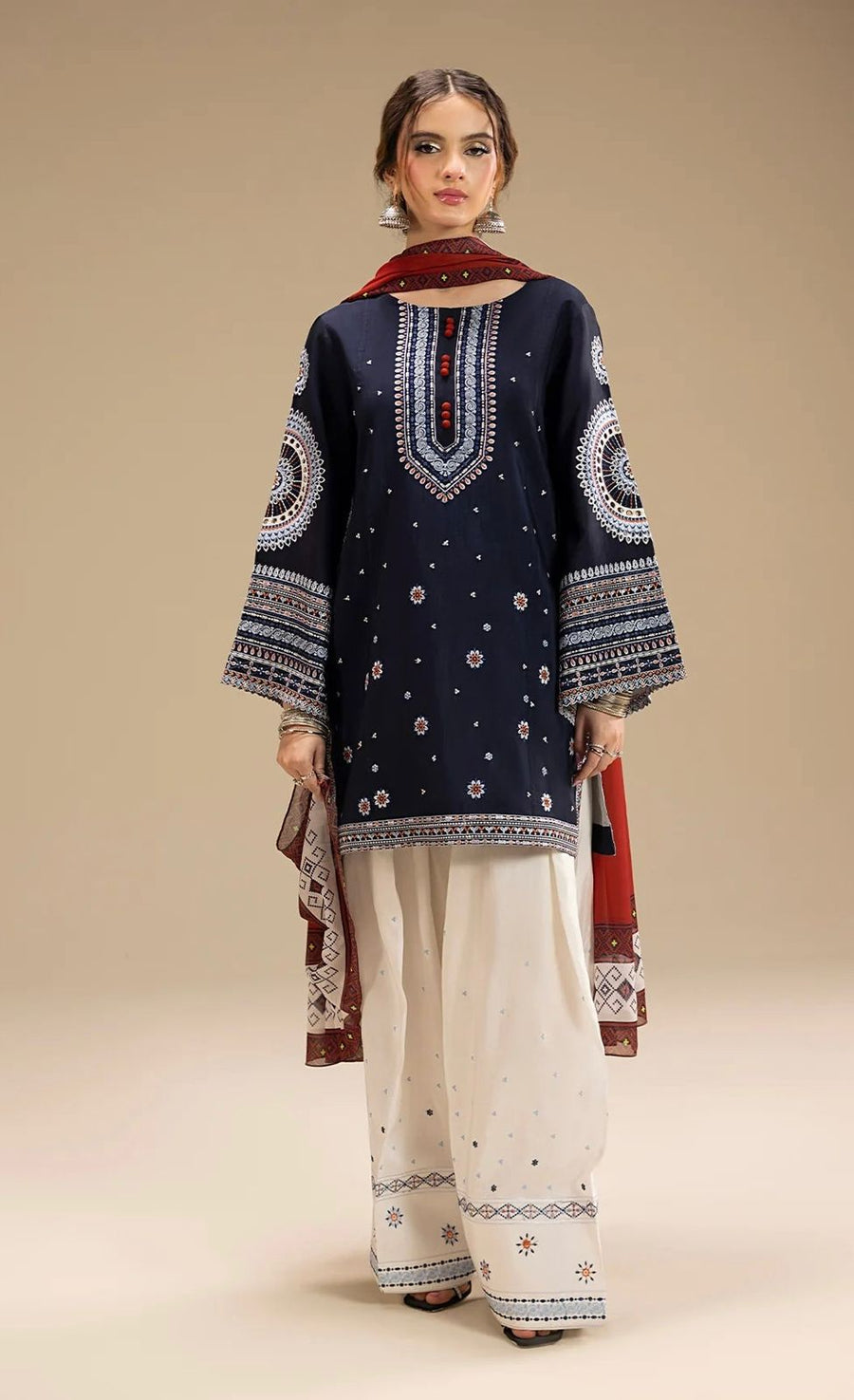 JAZMINE-HEAVY EMBROIDERED DHANAK 3pc (SL-1655)