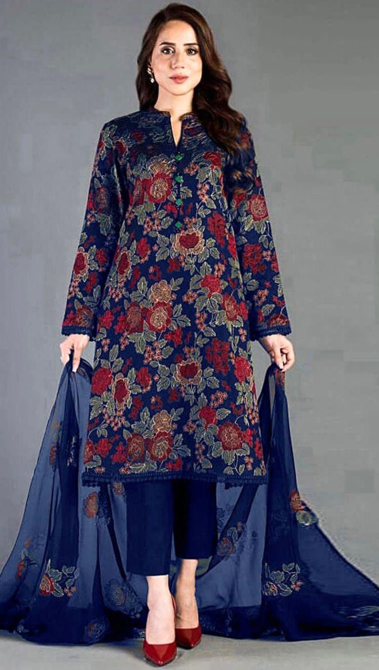 Heavy Embroidered Lawn 3pc