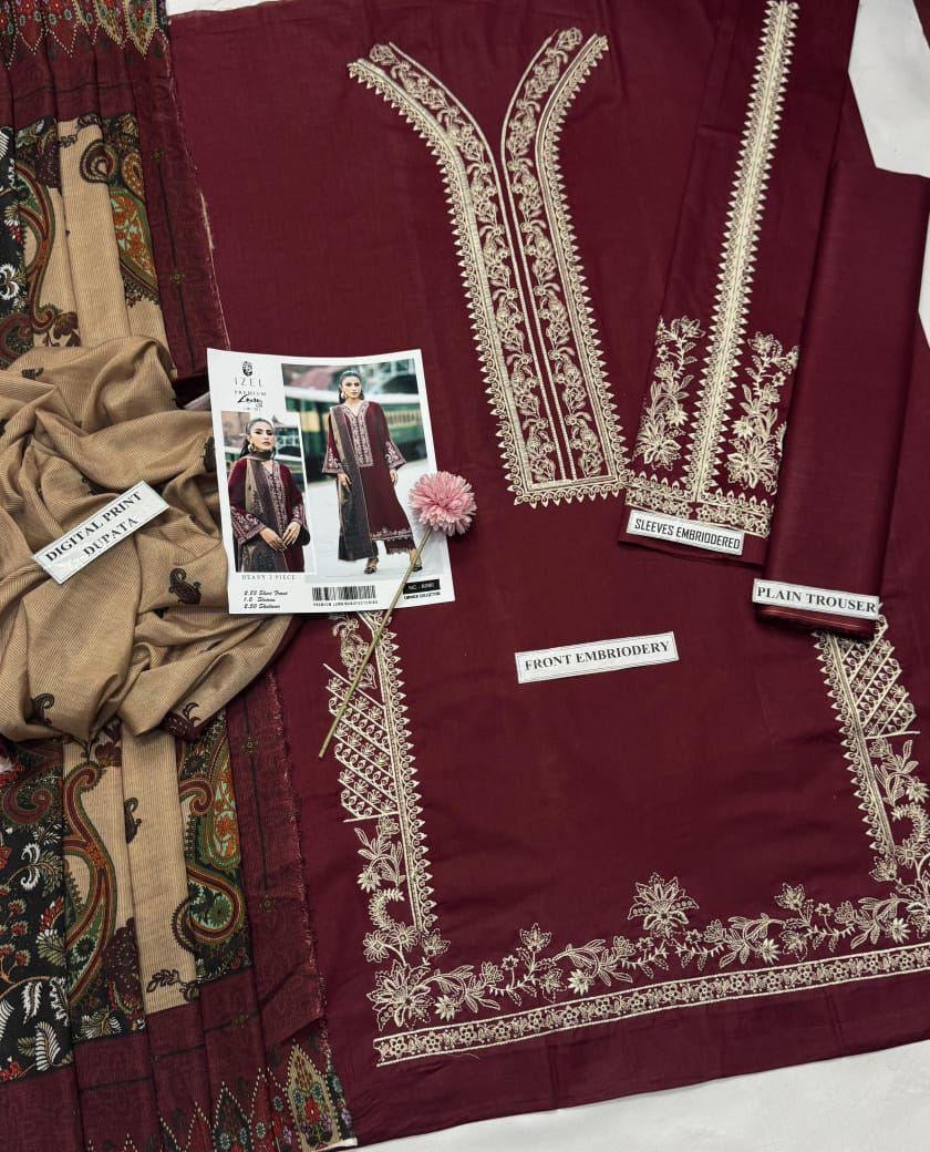 Heavy Embroidered Lawn 3pc