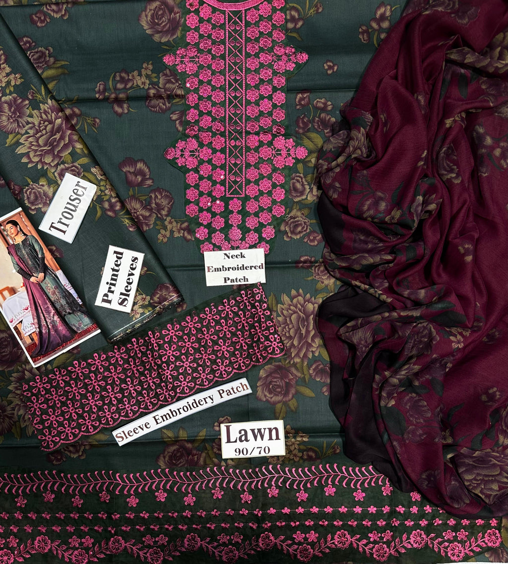 IZNIK | MULTI DIGITAL PRINTED EMBROIDERED LAWN COLLECTION 25' | UNSTITCHED 3-PIECE SUIT | SL-08