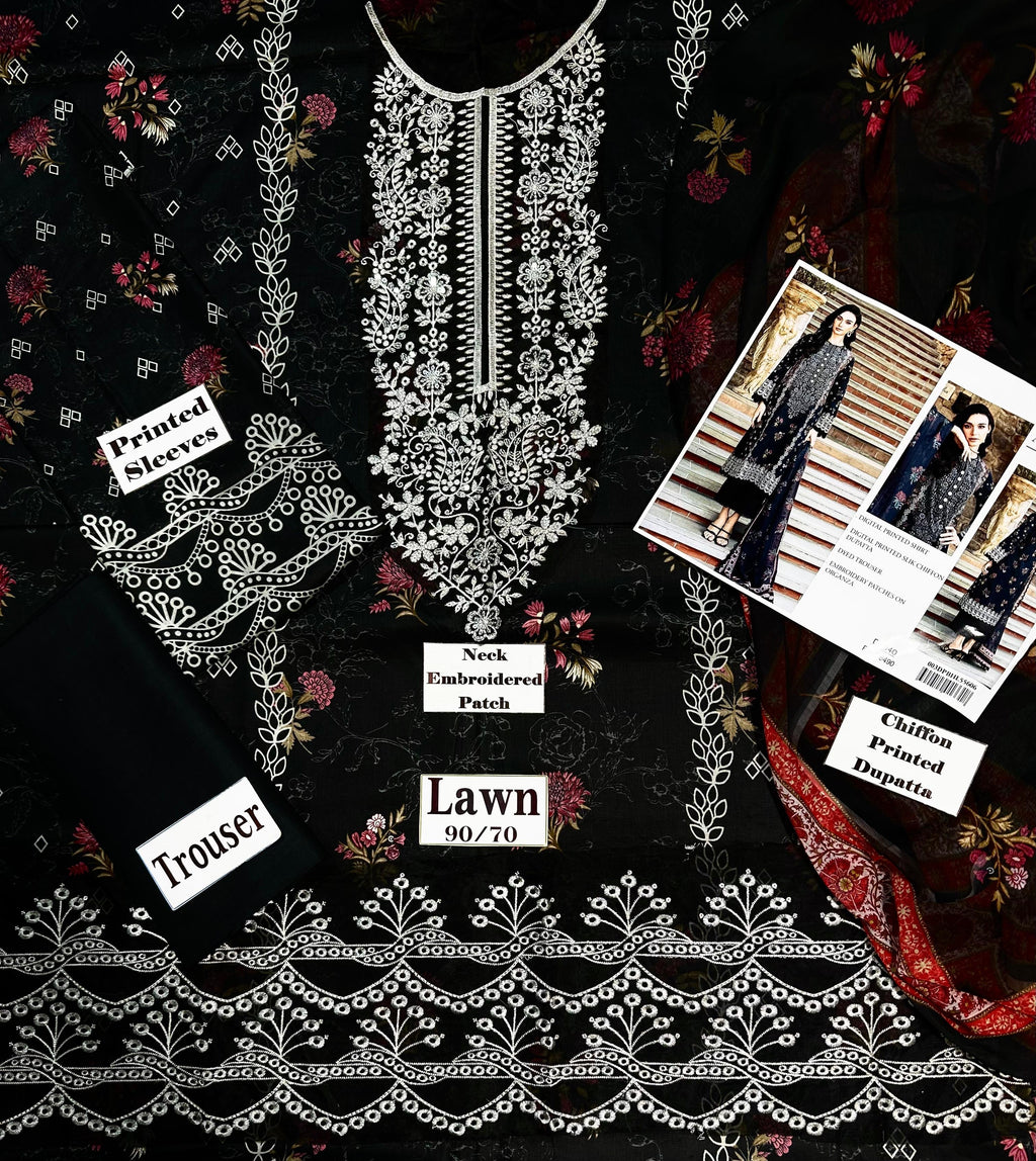 Afrozeh Print Embroidered Lawn 3pc