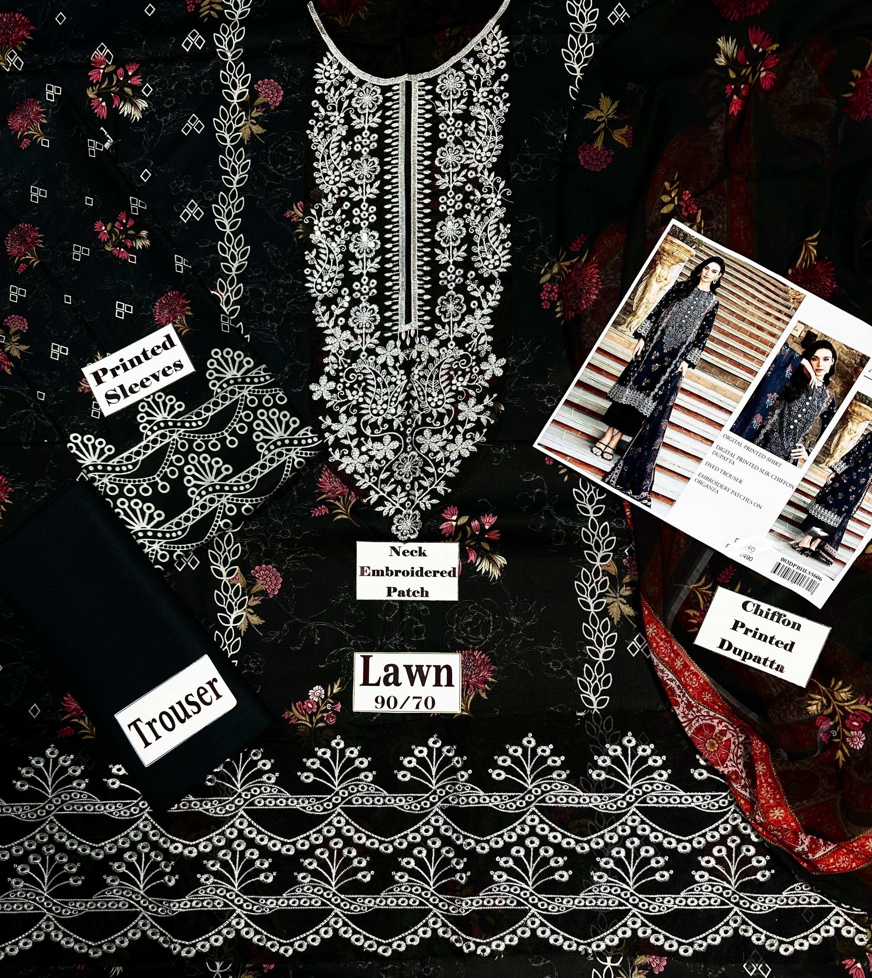 Afrozeh Print Embroidered Lawn 3pc