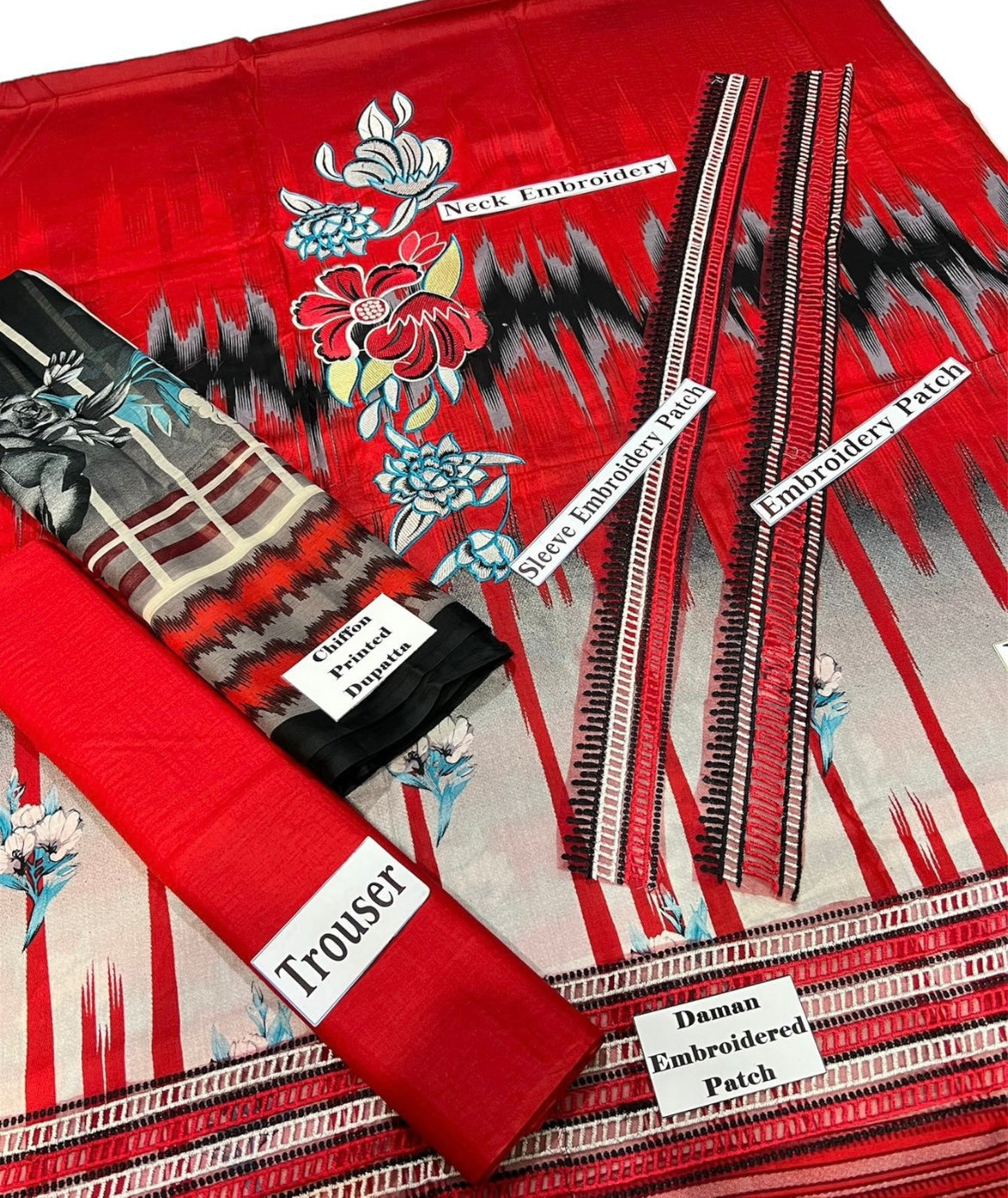 Premium Lawn Neck Embroidered