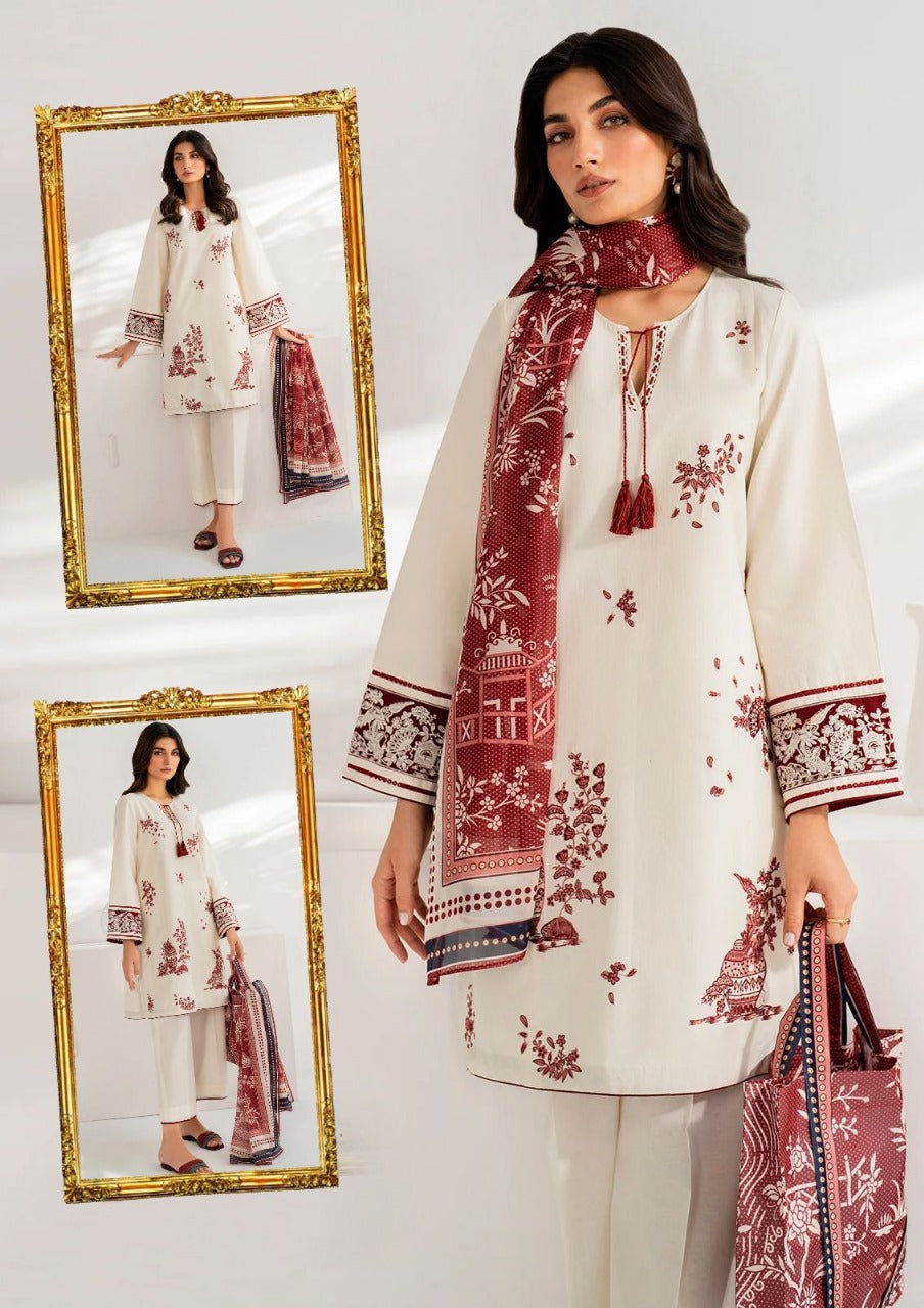 Heavy Embroidered Lawn 3pc
