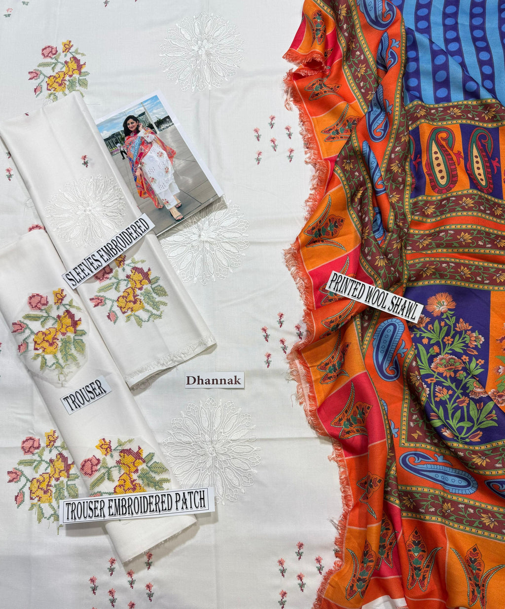 NIMRA MEHAR-DHANAK HEAVY EMBROIDERED UNSTICHED 3pc (SL-444)