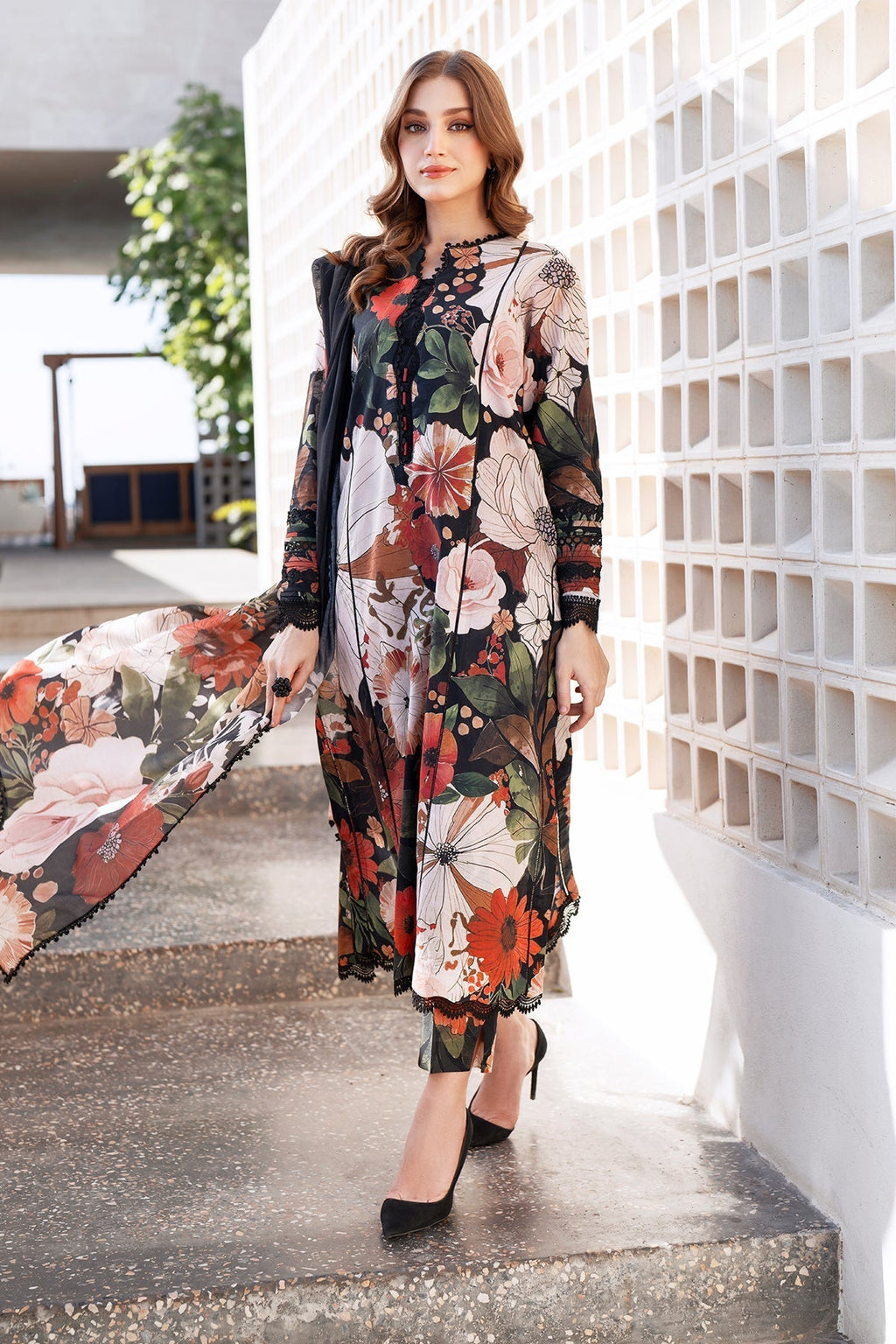 Baroque Print Embroidered Lawn 3pc SL-3601