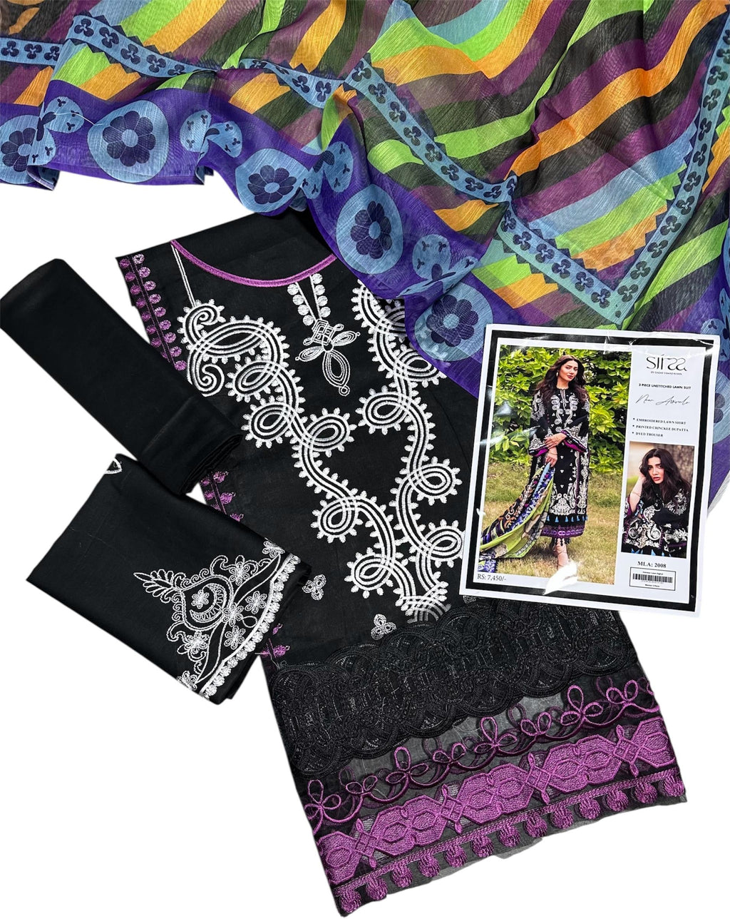 Heavy Embroidered Lawn 3pc