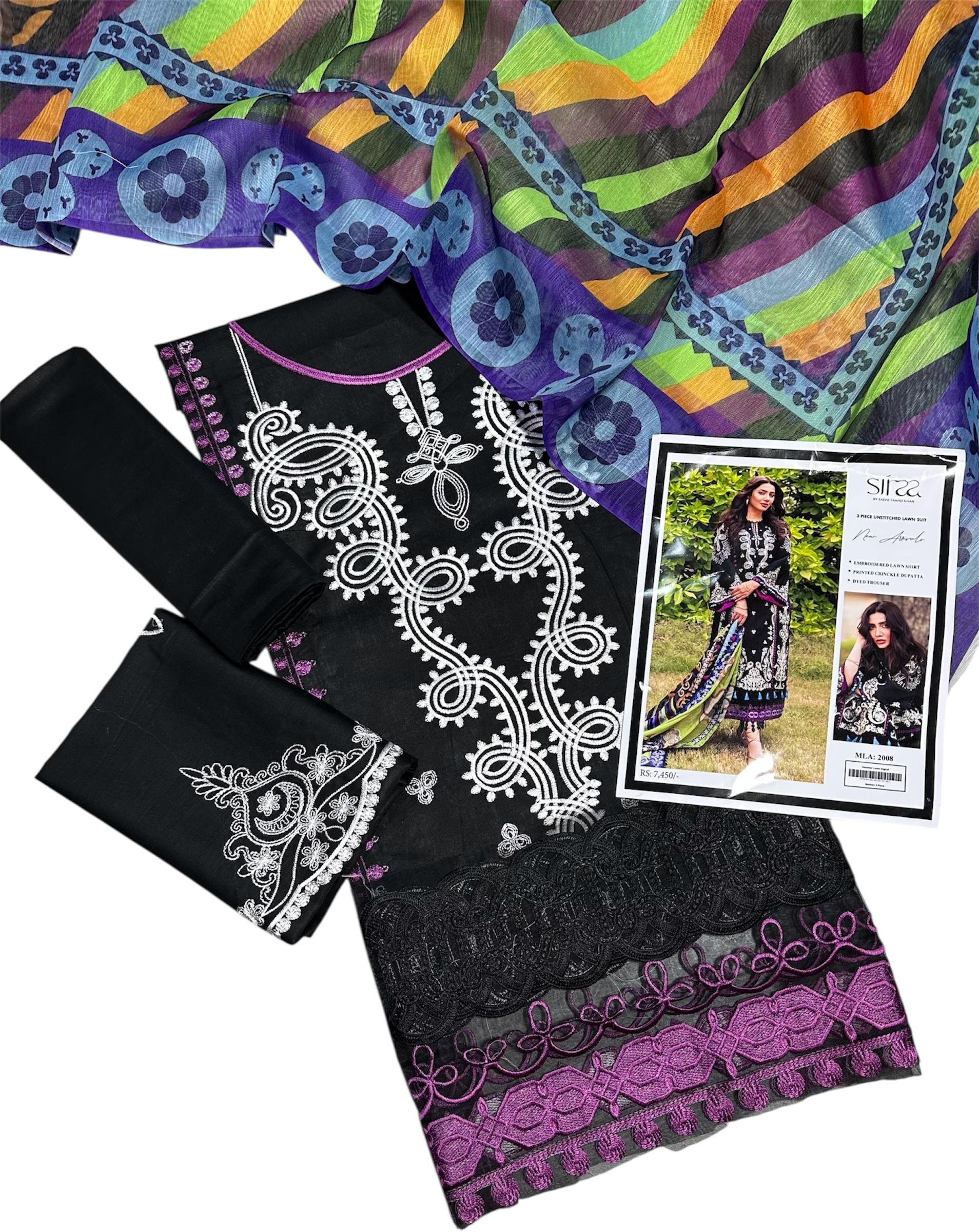 Heavy Embroidered Lawn 3pc