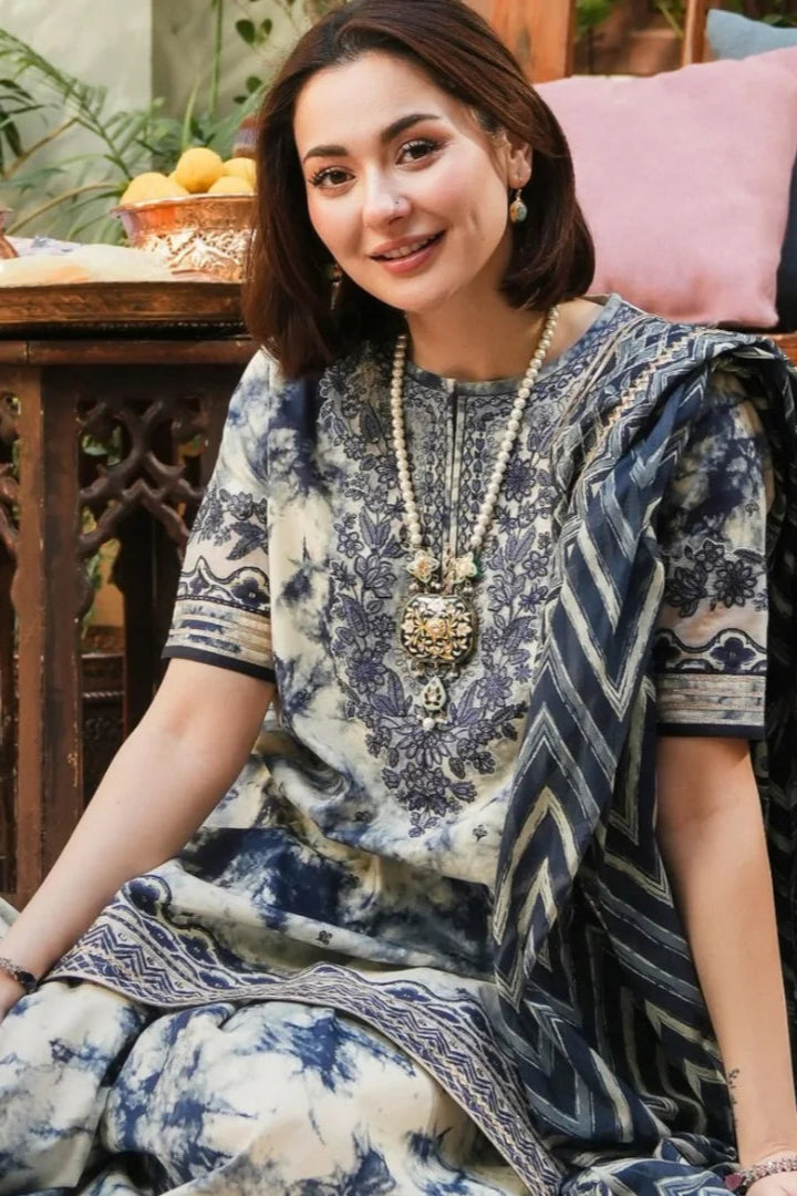 Hania Amir Lawn Print Embroidered 3pc SL-3213 Unstiched