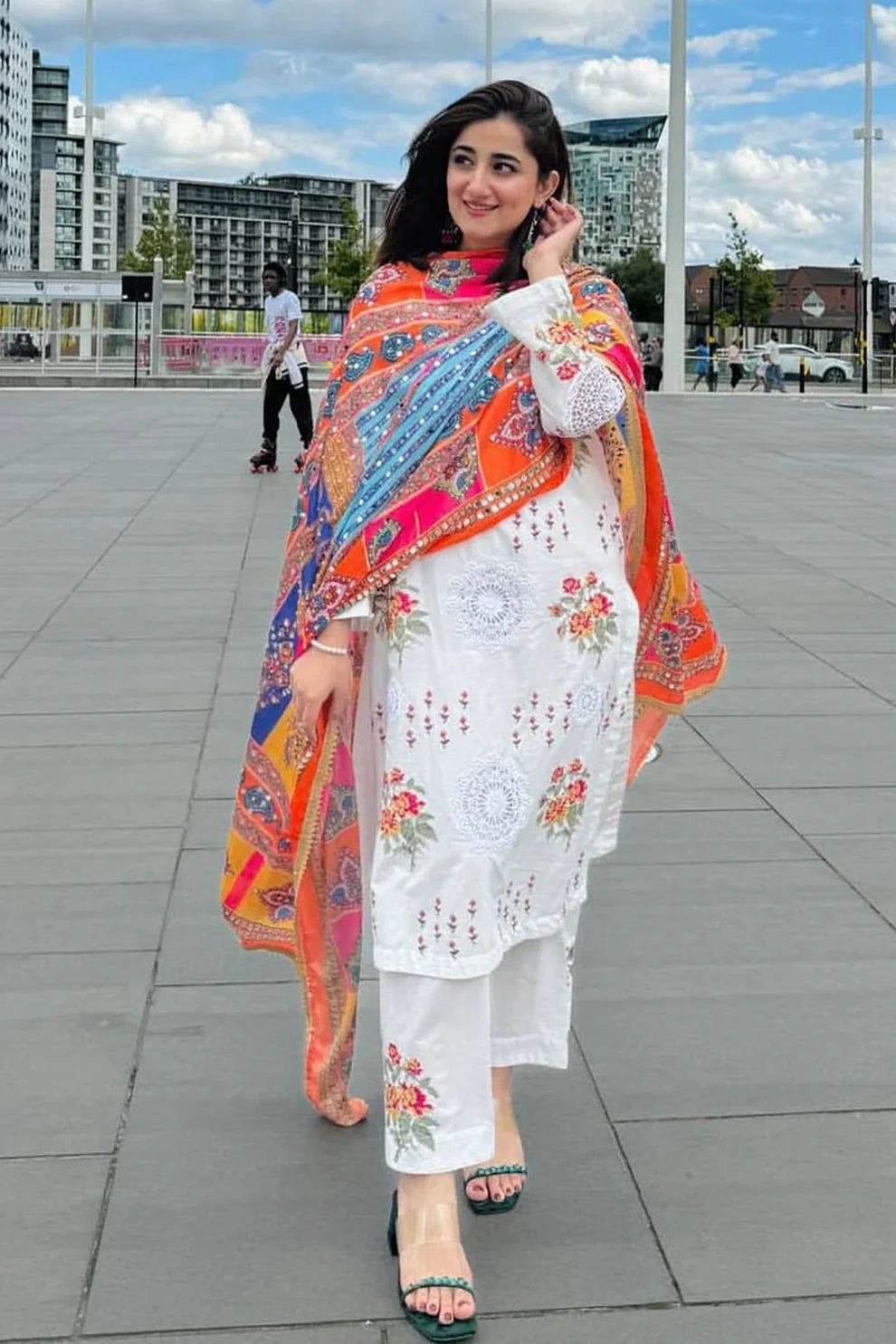 NIMRA MEHAR-DHANAK HEAVY EMBROIDERED UNSTICHED 3pc (SL-444)