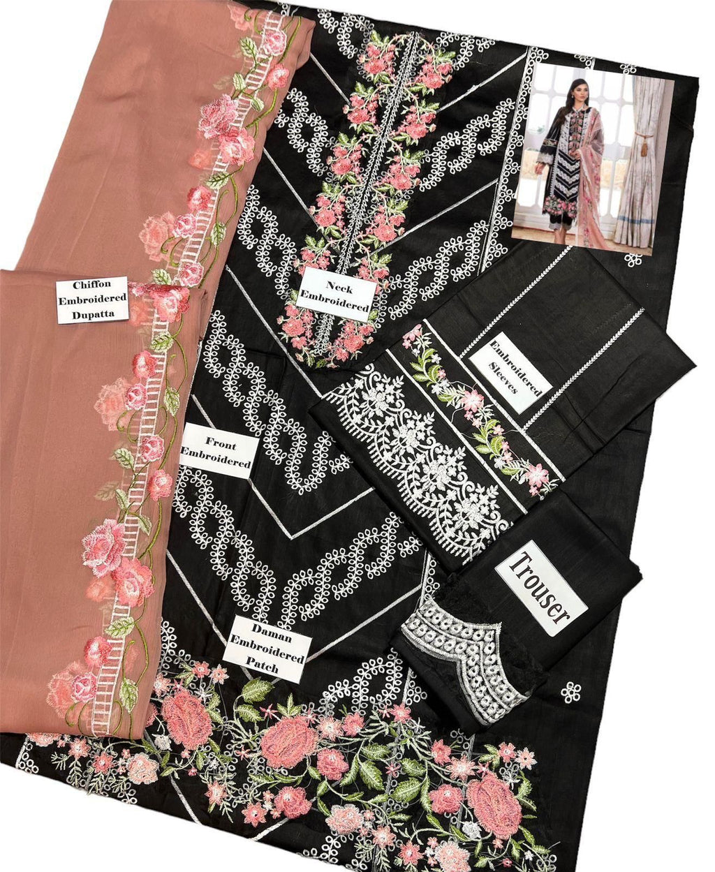 Heavy Embroidered Lawn 3pc