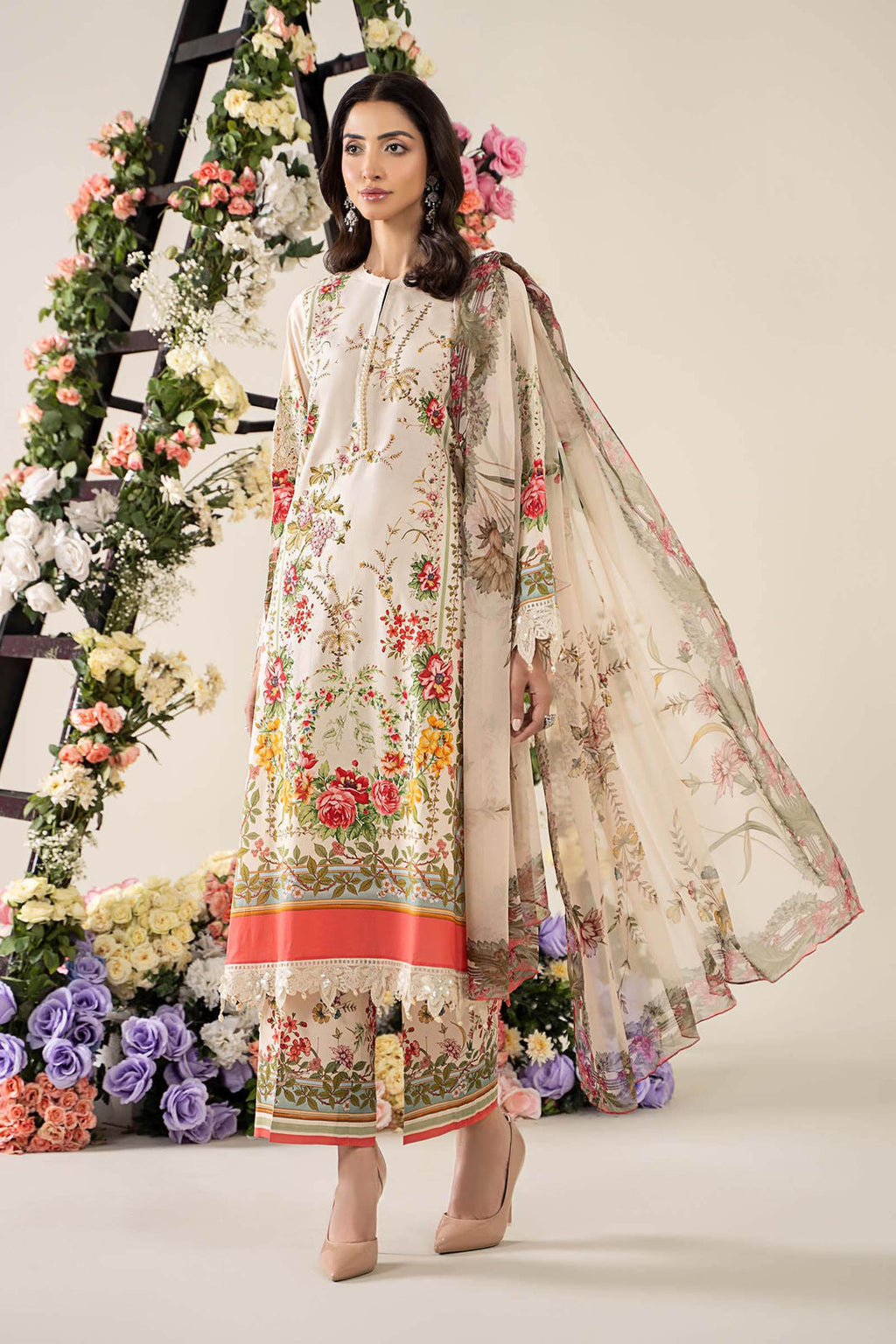 MARIA B PRINT EMBROIDERED LAWN 3pc SL-2605A