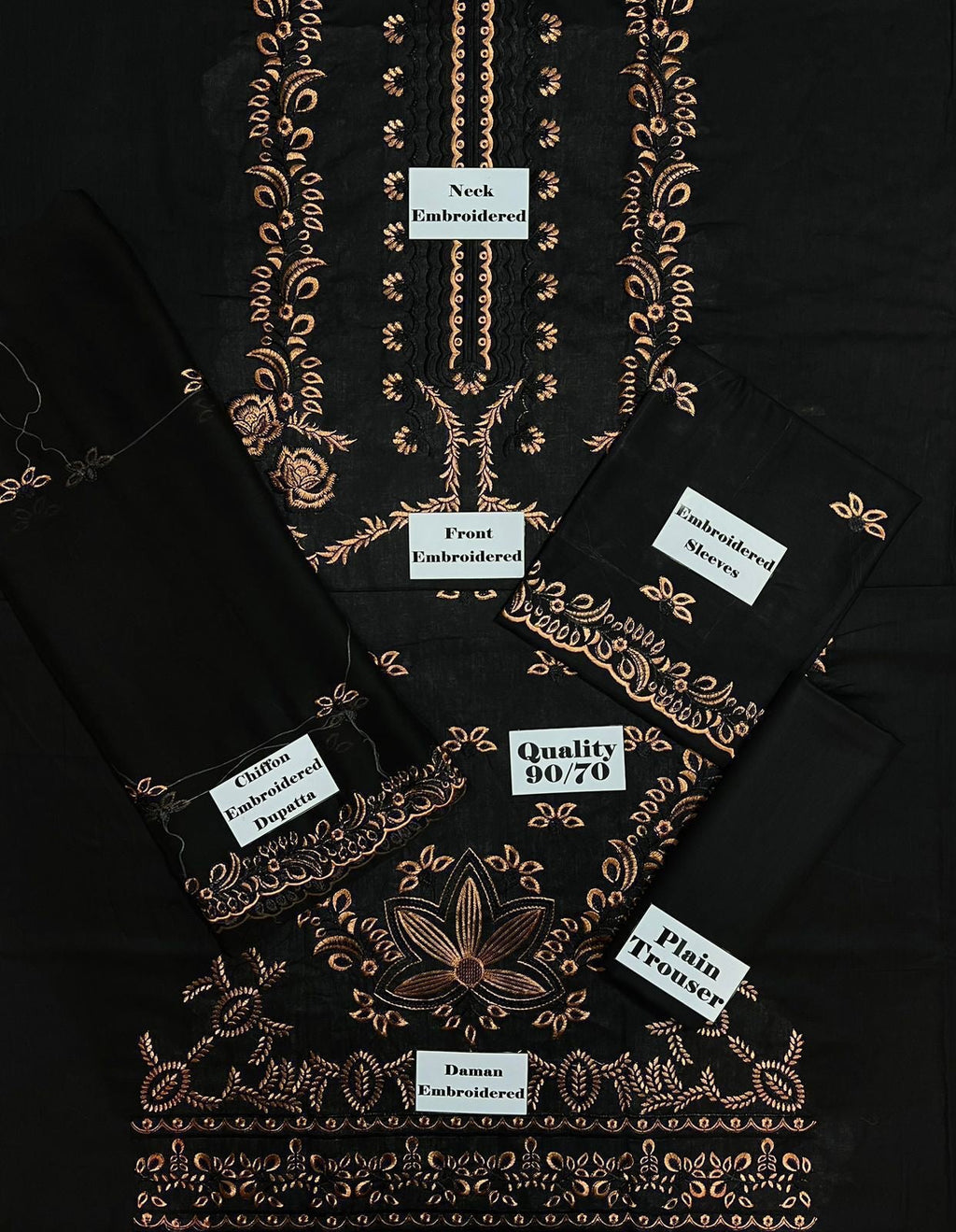 Heavy Embroidered Lawn 3pc