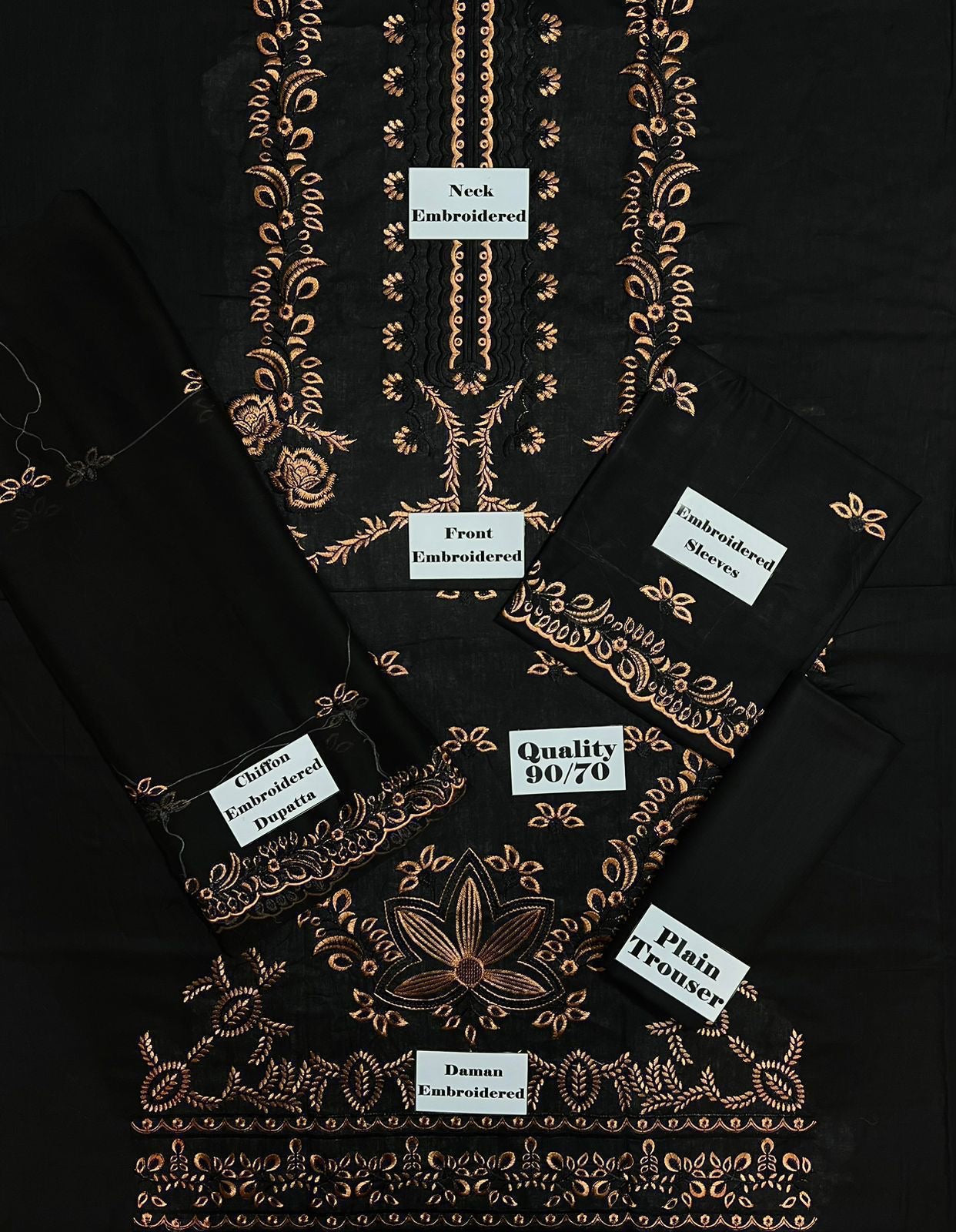 Heavy Embroidered Lawn 3pc