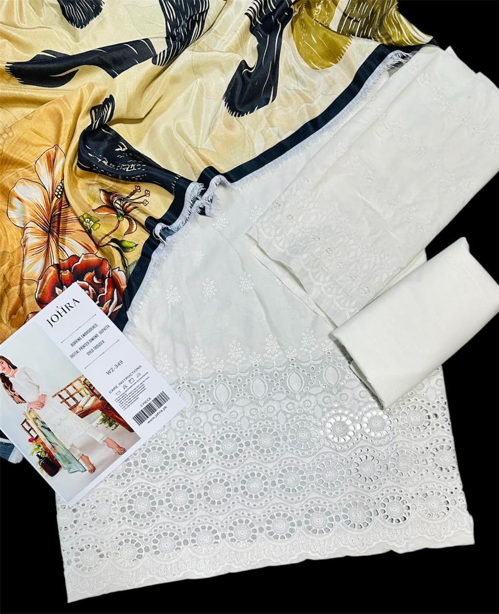 Heavy Embroidered Chikan Kari 3pc