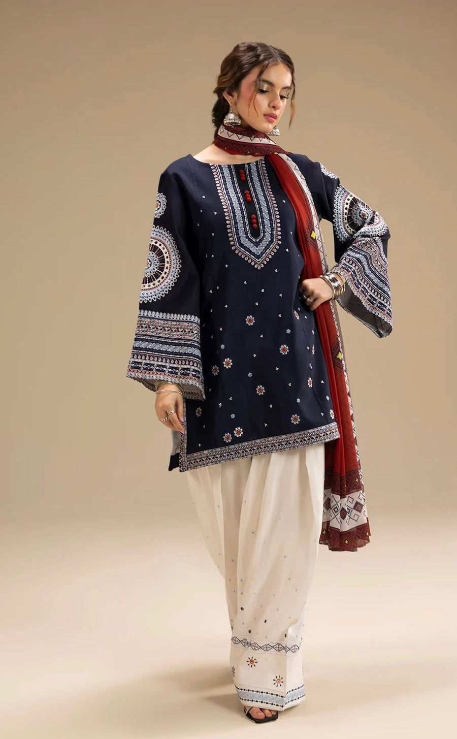 JAZMINE-HEAVY EMBROIDERED DHANAK 3pc (SL-1655)