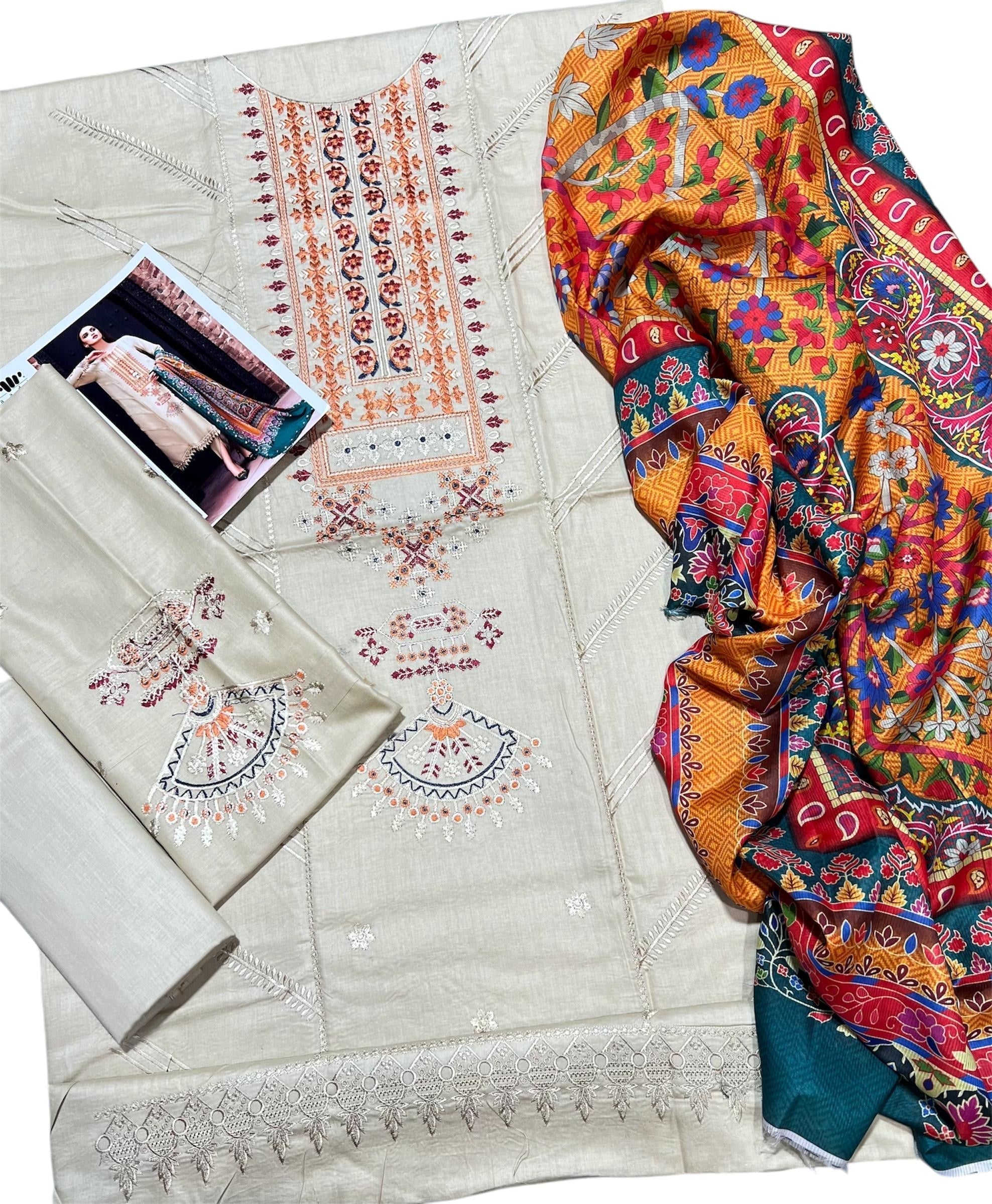 MARIA B LAWN EMBROIDERD 3pc