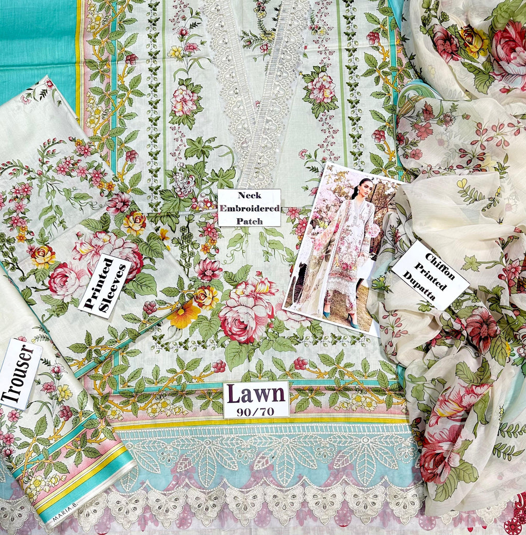 MARIA B PRINT EMBROIDERED LAWN 3pc SL-2605B