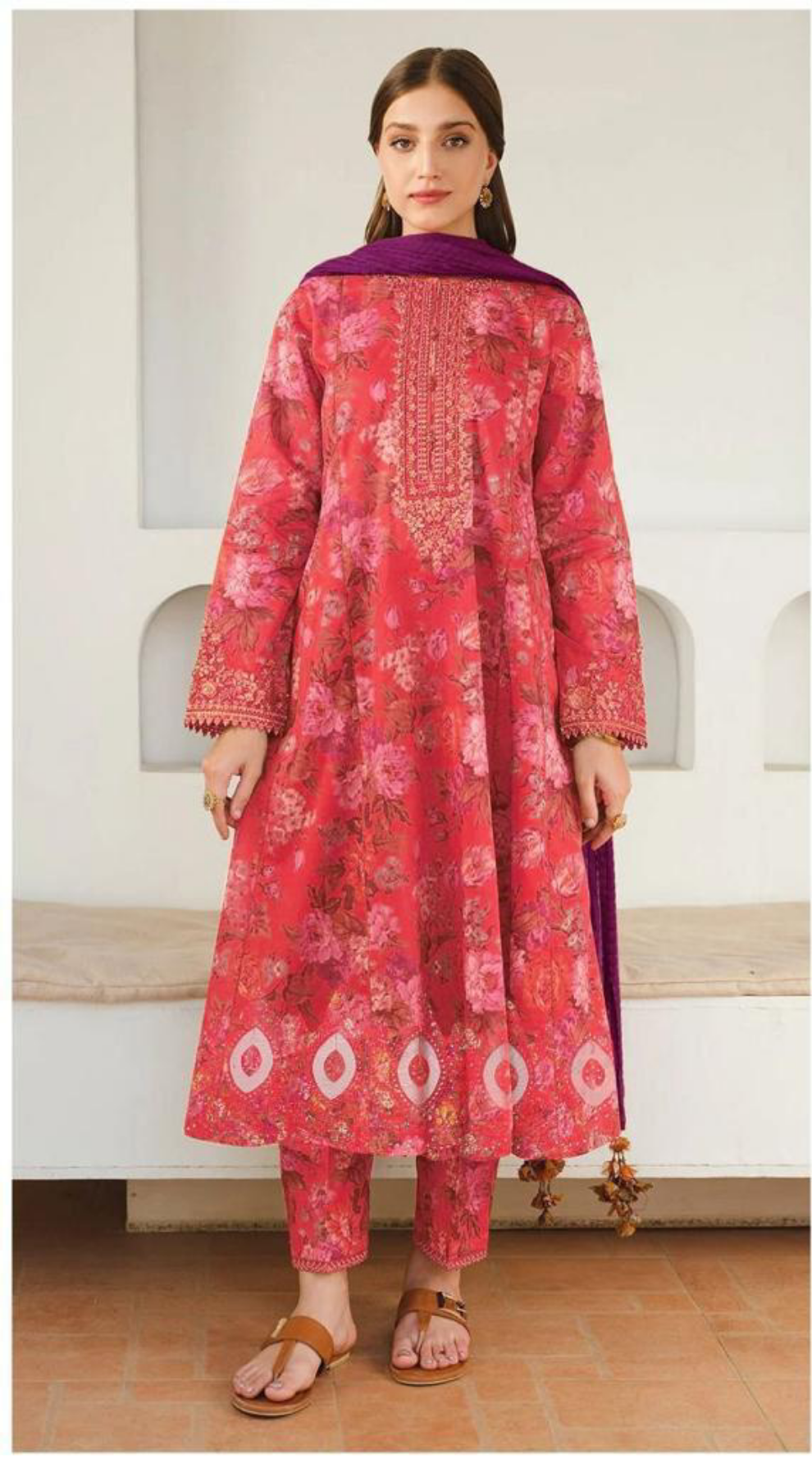 Baroque Daman LaserKari linen 3pc