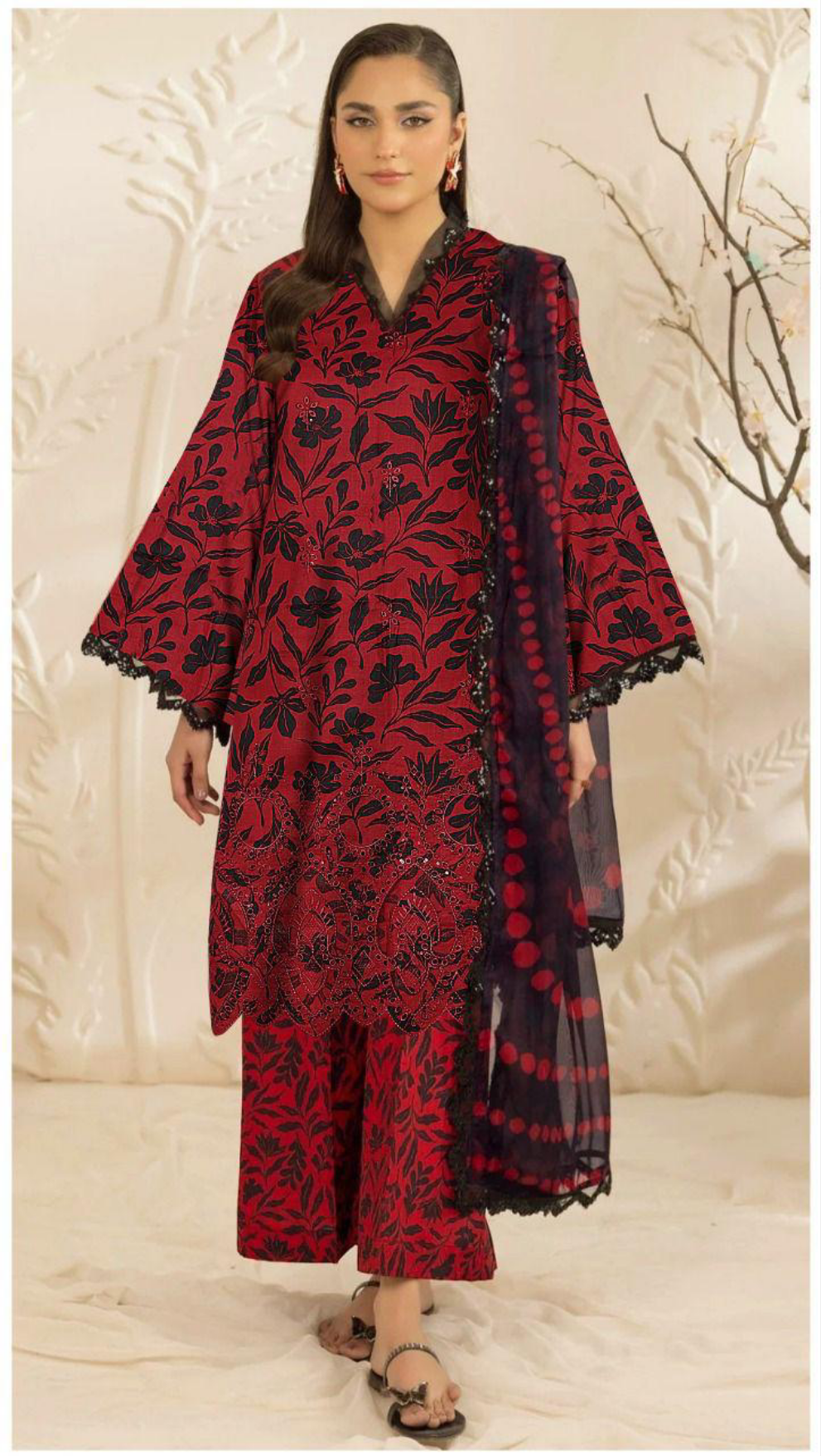 Mohagni Daman LaserKari Linen 3pc