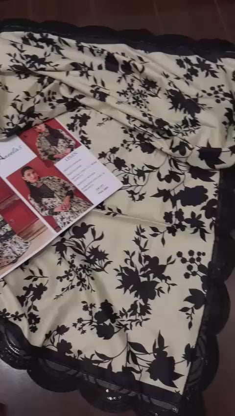 Laila- ANEELA’s COLLECTION  UNSTICHED PRINTED EMBROIDERED LINEN 3pc (AC-1755)