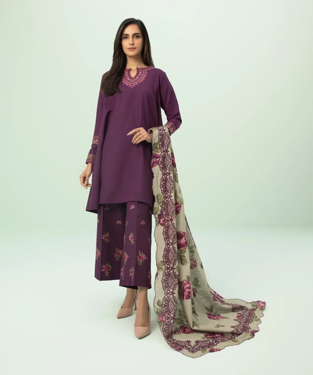 URGE DHANAK EMBROIDERED UNSTICHED 3PC (AC-3867)