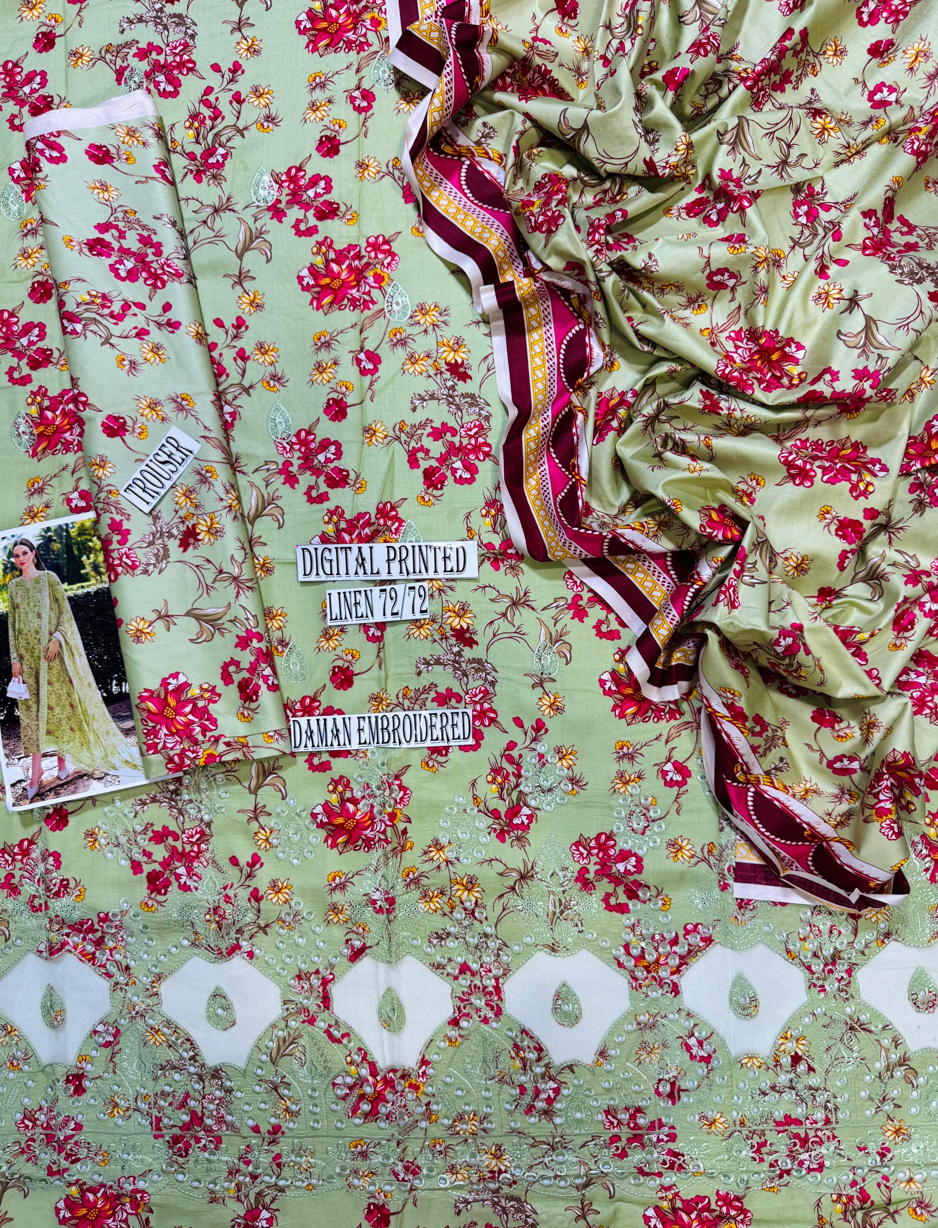 Zainab Chotani Daman LaserKari Linen 3pc