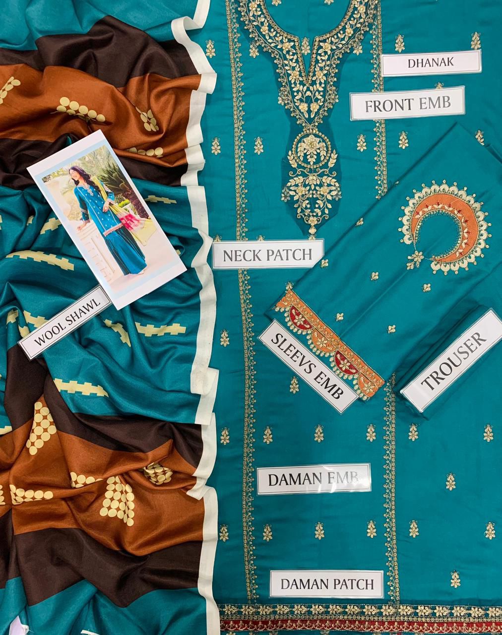 Luxe Maria B Dhanak Winter Collection Embroidered 3pc