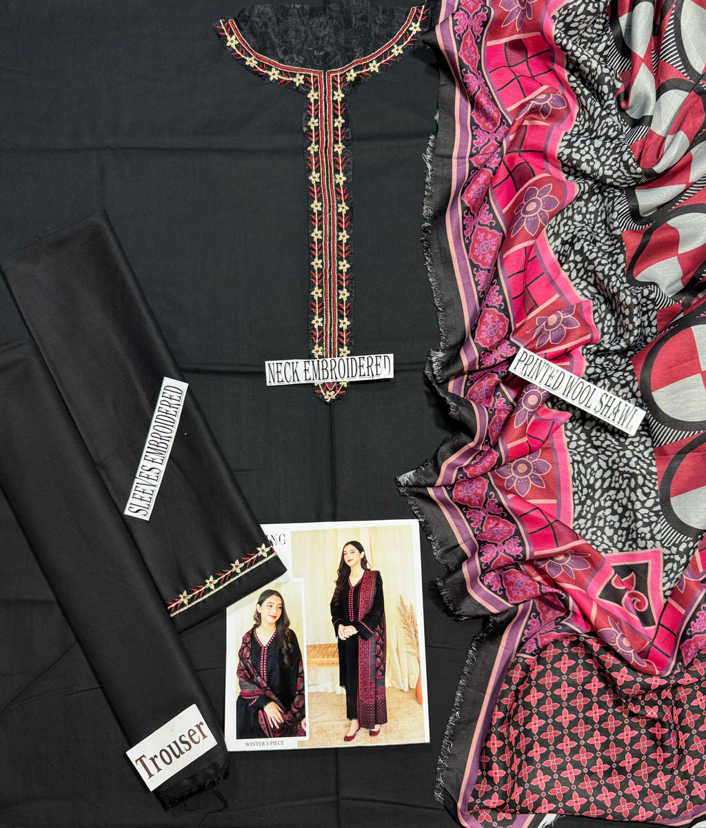 BEAUTIFUL ASLING DHANAK EMBROIDERED 3PC