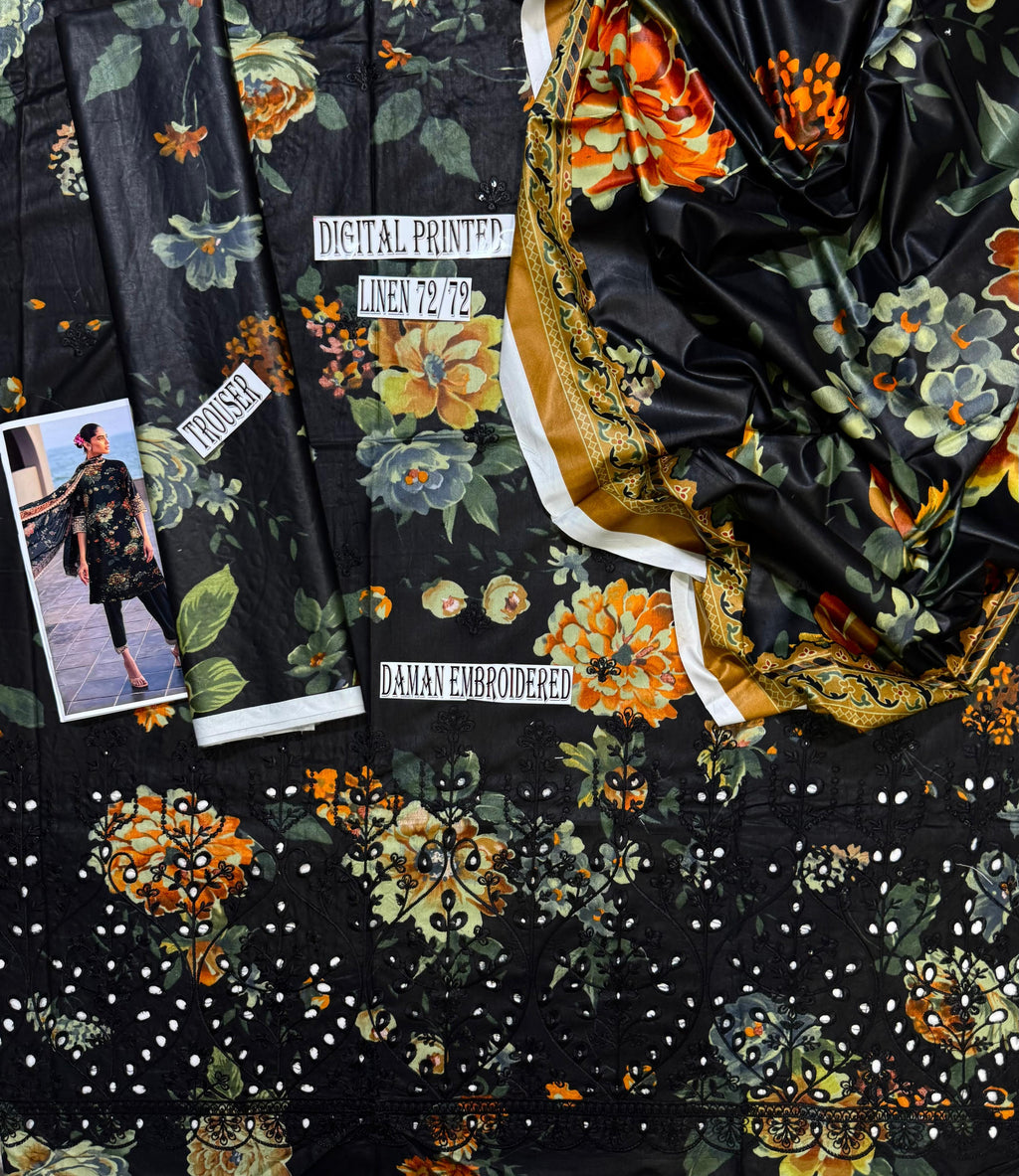 Zainab Chotani Daman LaserKari linen 3pc