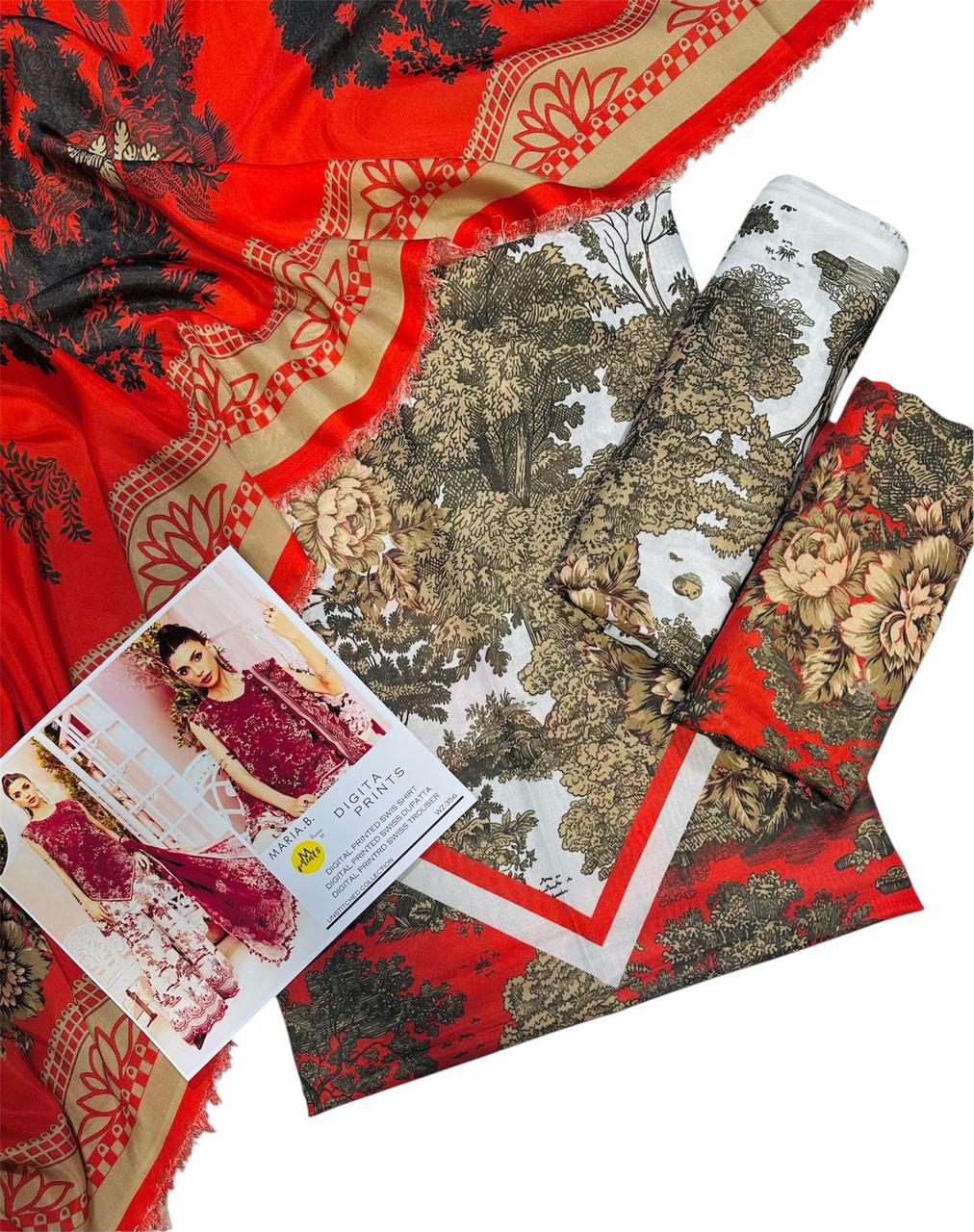 Maria b Swiss Lawn 3pc Printed (5689)