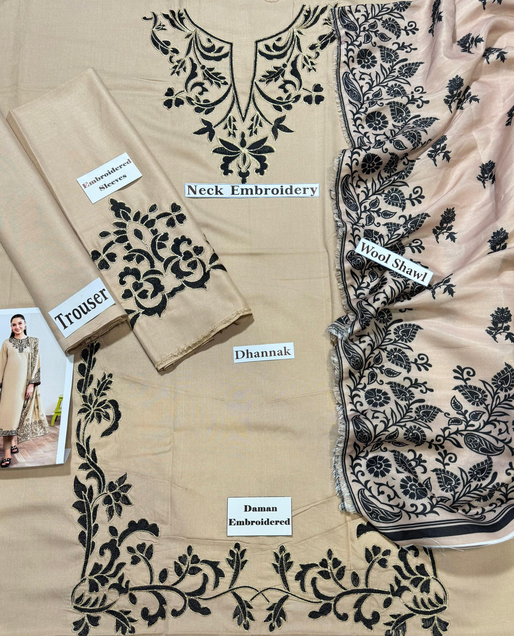 LIMELIGHT WINTER DHANAK EMBROIDERED 3PC