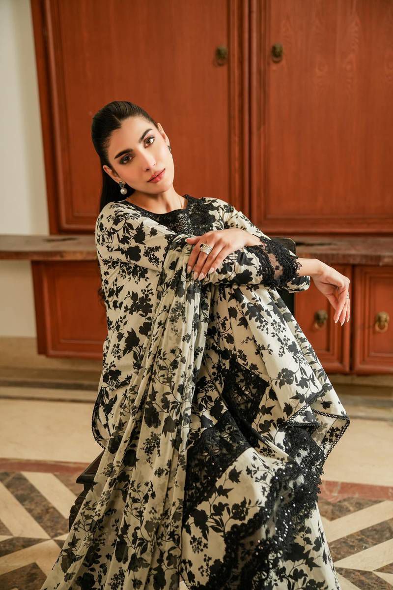 Laila- ANEELA’s COLLECTION  UNSTICHED PRINTED EMBROIDERED LINEN 3pc (AC-1755)