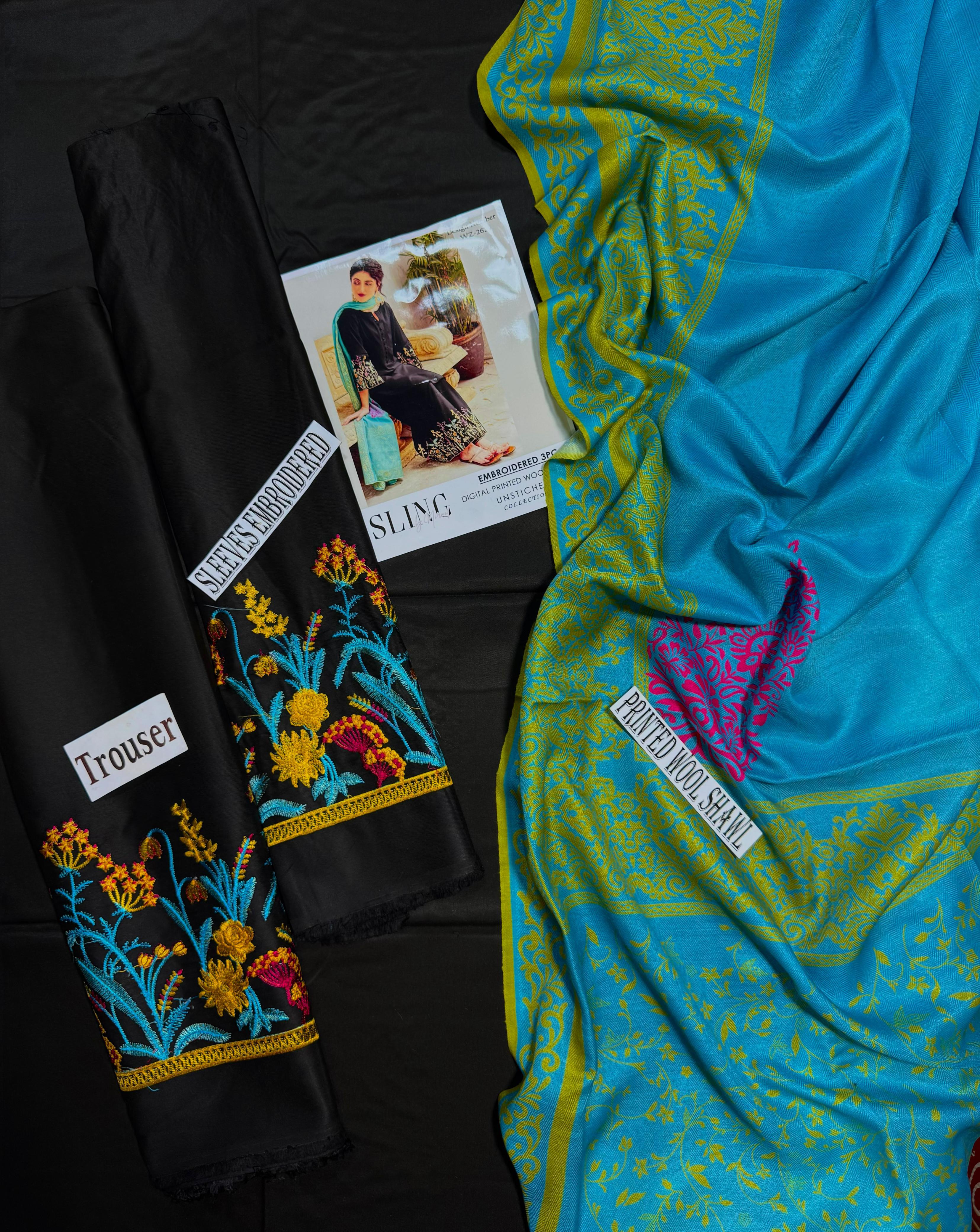 BEAUTIFUL ASLING DHANAK EMBROIDERED 3PC